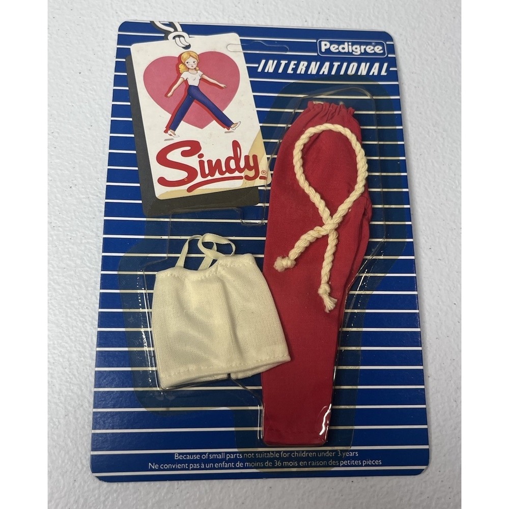 Vtg Pedigree Sindy Doll International Outfit Two Piece Red White NOS HTF